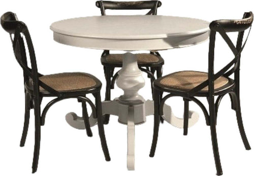 MOBILI-2G---TAVOLO-ARTE-POVERA-ROTONDO-COLORE-BIANCO-OPACO-D.120,-1-ALLUNGA-40-CENTIMETRI