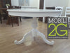 MOBILI-2G---TAVOLO-ARTE-POVERA-ROTONDO-COLORE-BIANCO-OPACO-D.120,-1-ALLUNGA-40-CENTIMETRI