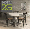 MOBILI-2G---TAVOLO-ARTE-POVERA-ROTONDO-COLORE-BIANCO-OPACO-D.120,-1-ALLUNGA-40-CENTIMETRI