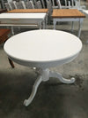 MOBILI-2G---TAVOLO-ARTE-POVERA-ROTONDO-COLORE-BIANCO-OPACO-D.120,-1-ALLUNGA-40-CENTIMETRI