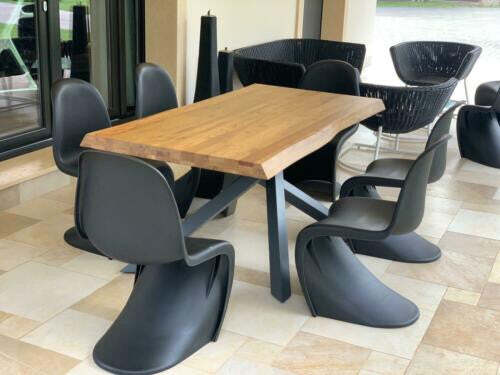 MOBILI-2G---TAVOLO-BIG-TABLE-FISSO-IN-ROVERE-MASSELLO-NODATO-SPESSORE-6-CM.-MISURA-L.250-P.100-H.76