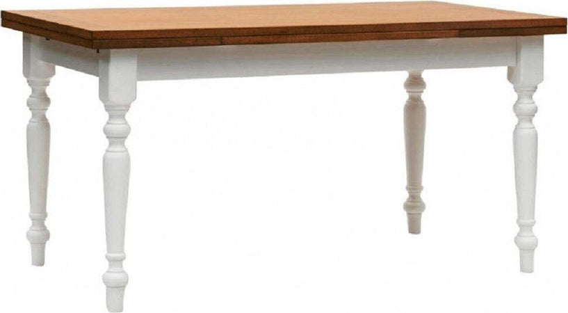 MOBILI-2G---Tavolo-da-pranzo-legno-Allungabile-country-Chic-Piano-Rovere-e-Bianco-90x90-LIBRO