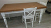 MOBILI-2G---Tavolo-da-pranzo-legno-Allungabile-country-Chic-Piano-Rovere-e-Bianco-90x90-LIBRO