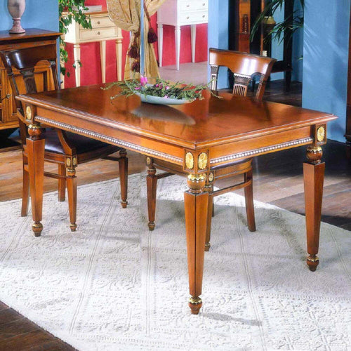 MOBILI-2G---TAVOLO-FISSO-CLASSICO-IN-LEGNO-FINITURA-ELITE'-E-FOGLIA-ORO-L.170-P.90-H.79