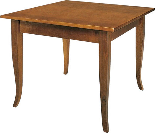 MOBILI-2G---TAVOLO-FISSO-CLASSICO-LEGNO-MASSELLO-TINTA-NOCE-(80X80)