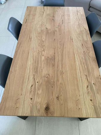 MOBILI-2G---TAVOLO-FISSO-IN-LEGNO-ROVERE-IMPIALLACCIATO-180x90-spessore-4-cm-E-GAMBE-IN-FERRO