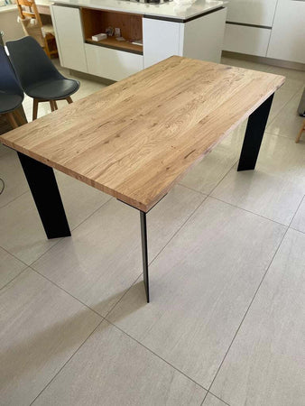 MOBILI-2G---TAVOLO-FISSO-IN-LEGNO-ROVERE-IMPIALLACCIATO-180x90-spessore-4-cm-E-GAMBE-IN-FERRO