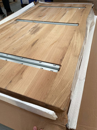 MOBILI-2G---TAVOLO-FISSO-IN-LEGNO-ROVERE-MASSELLO-160x90-spessore-4-cm-E-GAMBE-IN-VETRO