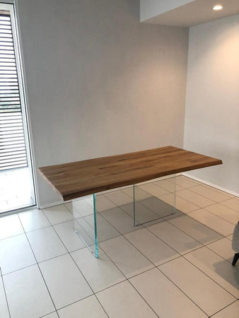 MOBILI-2G---TAVOLO-FISSO-IN-LEGNO-ROVERE-MASSELLO-180x90-spessore-4-cm-E-GAMBE-IN-VETRO