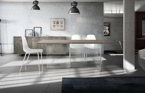 MOBILI-2G---TAVOLO-FISSO-IN-ROVERE-MASSELLO-NODATO-FINITURA-BETON-SPESSORE-4-CM.-MISURA-L.250-P.100-H.75