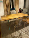 MOBILI-2G---TAVOLO-FISSO-IN-ROVERE-MASSELLO-NODATO-SPESSORE-4-CM.-MISURA-L.250-P.100-H.75