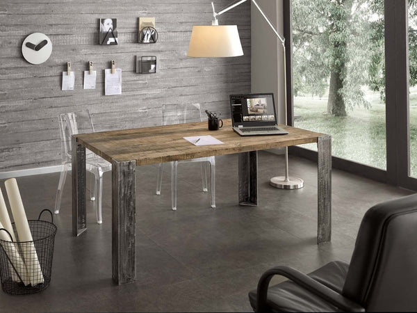 MOBILI-2G---TAVOLO-FISSO-RETTAGOLARE-LEGNO-MASSELLO-ROVERE