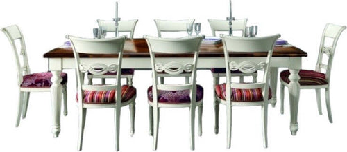 MOBILI-2G---Tavolo-fisso-rettangolare-Legno-Intarsio-shabby-bicolore-240x128x78