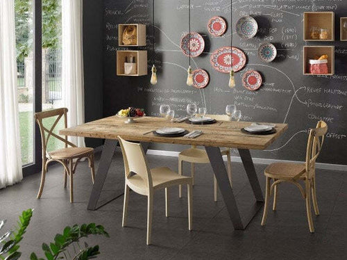 MOBILI-2G---TAVOLO-FISSO-RETTANGOLARE-LEGNO-MASSELLO-ONTANO-MOD.-GA001