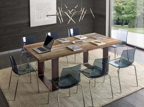 MOBILI-2G---TAVOLO-FISSO-RETTANGOLARE-LEGNO-MASSELLO-ONTANO-MOD.GA02