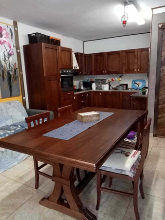 MOBILI-2G---Tavolo-Fratino-Allungabile-In-Legno-Tinta-Noce-Arte-Povera-180x100-Sala-e-Taverna