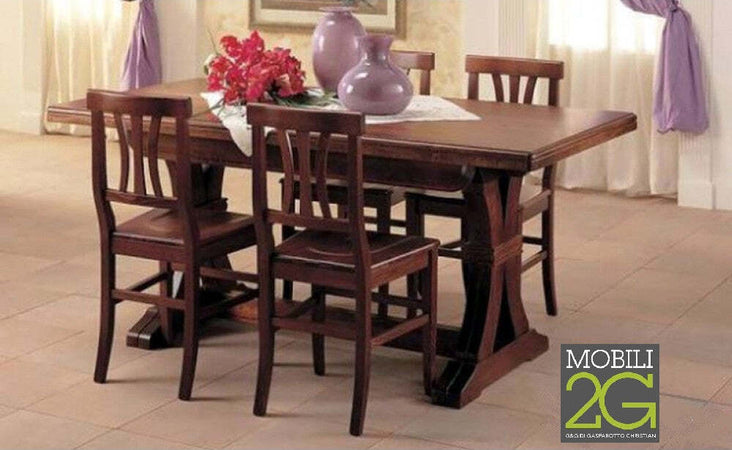 MOBILI-2G---Tavolo-Fratino-Allungabile-In-Legno-Tinta-Noce-Arte-Povera-180x100-Sala-e-Taverna