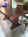 MOBILI-2G---Tavolo-Fratino-Allungabile-In-Legno-Tinta-Noce-Arte-Povera-180x85-Sala-e-Taverna