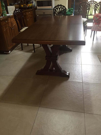 MOBILI-2G---Tavolo-Fratino-Allungabile-In-Legno-Tinta-Noce-Arte-Povera-180x85-Sala-e-Taverna