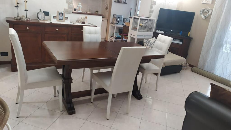 MOBILI-2G---Tavolo-Fratino-Allungabile-In-Legno-Tinta-Noce-Arte-Povera-180x85-Sala-e-Taverna