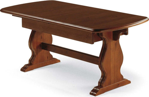 MOBILI-2G---Tavolo-Fratino-Allungabile-In-pino-Tinta-Noce-Arte-Povera-190x90-Sala-e-Taverna