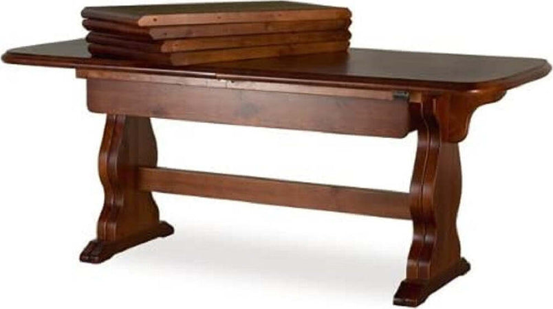 MOBILI-2G---Tavolo-Fratino-Allungabile-In-pino-Tinta-Noce-Arte-Povera-190x90-Sala-e-Taverna