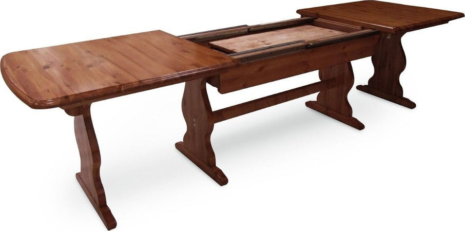 MOBILI-2G---Tavolo-Fratino-Allungabile-In-pino-Tinta-Noce-Arte-Povera-190x90-Sala-e-Taverna