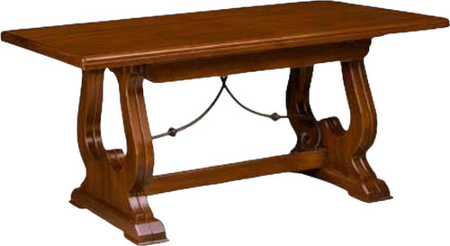 MOBILI-2G---TAVOLO-FRATINO-CON-FERRO-ALLUNGABILE-IN-LEGNO-ARTE-POVERA-NOCE-SCURO-180x85