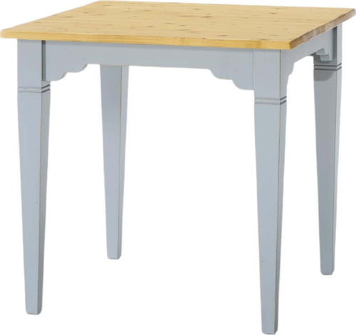 MOBILI-2G---TAVOLO-IN-ABETE-LACCATO-AZZURRO-CONSUMATO-EFFETTO-SHABBY-CON-PIANO-TINTA-MIELE-MISURE-L.80-P.80-H.78