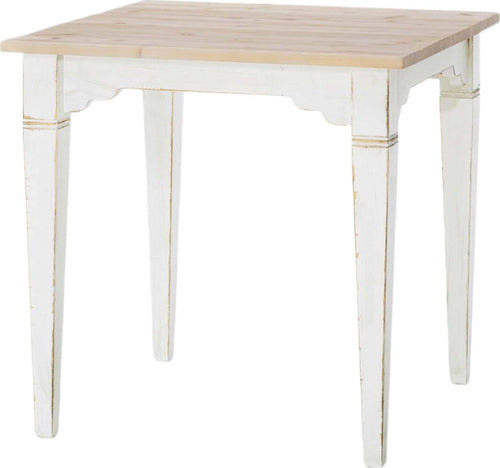 MOBILI-2G---TAVOLO-IN-ABETE-LACCATO-BIANCO-CONSUMATO-EFFETTO-SHABBY-CON-PIANO-TINTA-NATURALE-MISURE-L.80-P.80-H.78