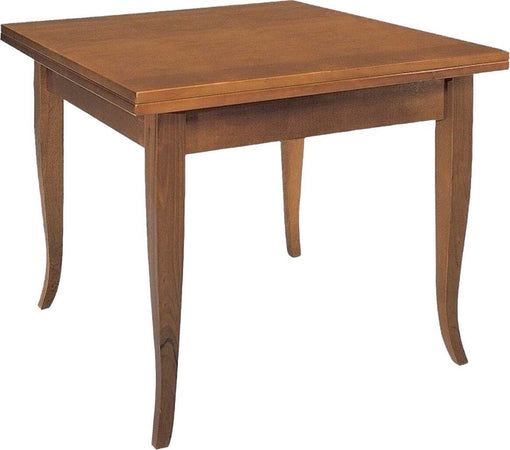 MOBILI-2G---TAVOLO-NOCE-GAMBA-SCIABOLA-90x90-ALLUNGABILE-A-LIBRO