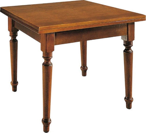 MOBILI-2G---TAVOLO-NOCE-GAMBA-TORNITA-100X100-ALLUNGABILE-A-LIBRO