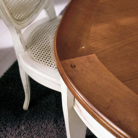 MOBILI-2G---Tavolo-ovale-allungabile-Classico-Legno-Intarsio-shabby-bicolore-115x95x78