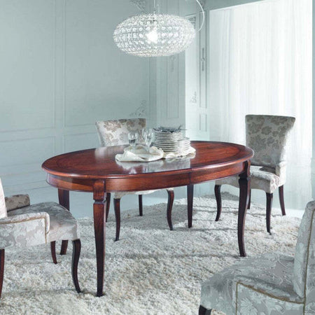 MOBILI-2G---Tavolo-ovale-allungabile-Classico-Legno-Intarsio-Tinta-Noce-160x110x77