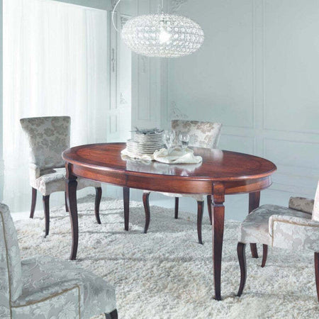 MOBILI-2G---Tavolo-ovale-allungabile-Classico-Legno-Intarsio-Tinta-Noce-160x110x77