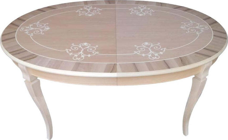 MOBILI-2G---Tavolo-ovale-allungabile-Classico-Legno-Intarsio-Tinta-Noce-160x110x77