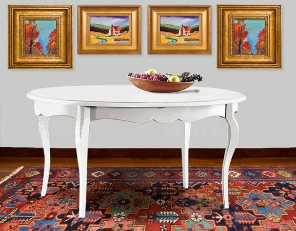 MOBILI-2G---TAVOLO-OVALE-CLASSICO-ALLUNGABILE-BIANCO-OPACO-L.160-X-P.110