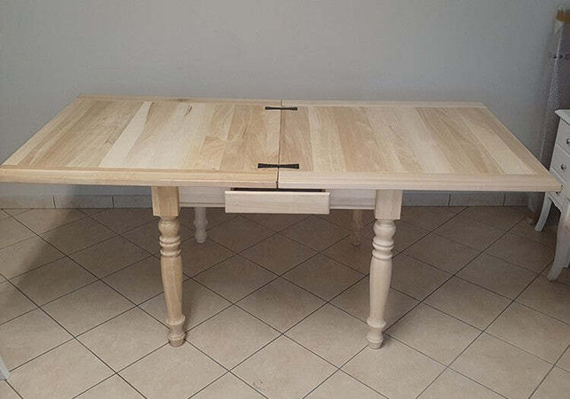 MOBILI-2G---Tavolo-quadrato-Allungabile-a-libro-In-Legno-massello-grezzo-100x100x80