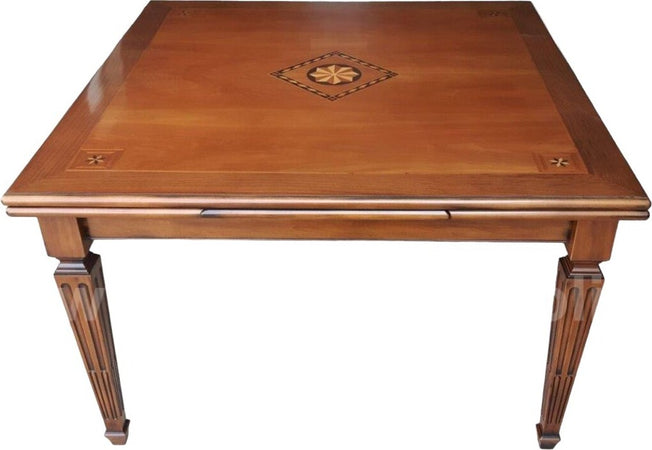 MOBILI-2G---Tavolo-quadrato-allungabile-classico-intarsio-stella-bassano-128X128x80