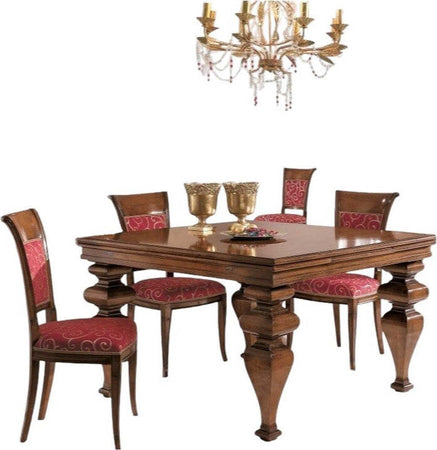 MOBILI-2G---Tavolo-quadrato-allungabile-classico-legno-tinta-noce-128X128x78