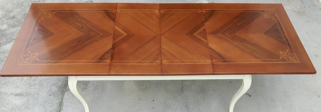 MOBILI-2G---Tavolo-rettangolare-allungabile-legno-shabby-bicolore-160X90x78