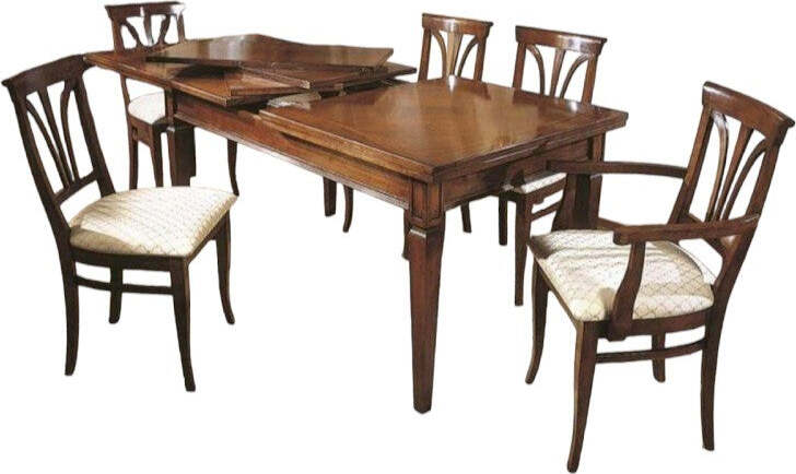 MOBILI-2G---TAVOLO-RETTANGOLARE-ALLUNGABILE-LEGNO-TINTA-NOCE-180/360X90