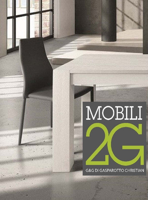 MOBILI-2G---TAVOLO-RETTANGOLARE-ALLUNGABILE-ROVERE-LACCATO-BIANCO-L.140-P.90-H.78