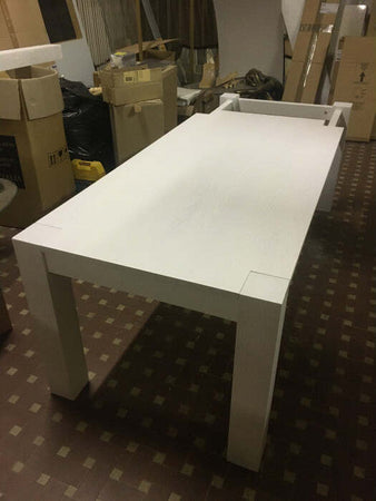 MOBILI-2G---TAVOLO-RETTANGOLARE-ALLUNGABILE-ROVERE-LACCATO-BIANCO-L.160-P.90-H.78