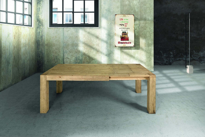 MOBILI-2G---TAVOLO-RETTANGOLARE-ALLUNGABILE-TINTA-ROVERE-NATURALE-IN-ABETE-SPAZZOLATO-160X90