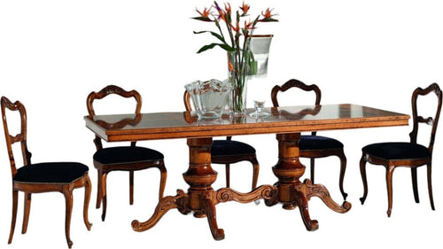 MOBILI-2G---Tavolo-rettangolare-classico-legno-Intarsio-tinta-noce-220x100x80