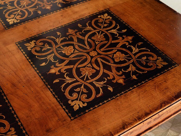 MOBILI-2G---Tavolo-rettangolare-classico-legno-Intarsio-tinta-noce-220x100x80