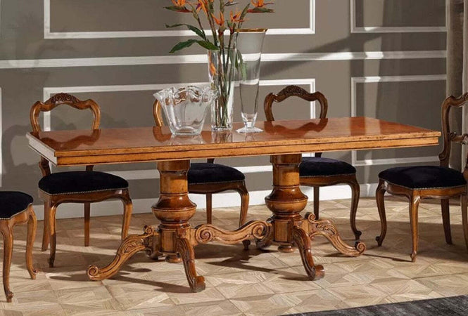 MOBILI-2G---Tavolo-rettangolare-classico-legno-Intarsio-tinta-noce-220x100x80
