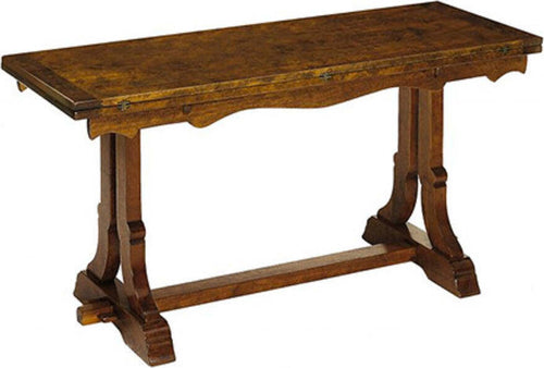MOBILI-2G---TAVOLO-RUSTICO-A-LIBRO-IN-LEGNO-MASSELLO-DI-NOCE-L.140-P.60-H.78