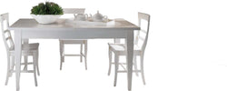 MOBILI-2G---TAVOLO-SHABBY-ALLUNGABILE-GAMBA-A-SPILLO-LEGNO-MASSELLO-BIANCO-L.140-P.90-H.80